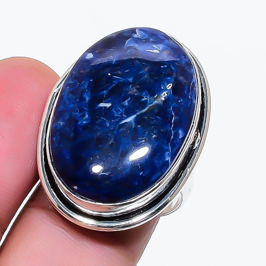 Natural Sodalite Gemstone 925 Sterling Silver Jewelry Ring Size 6.5 AR-17737