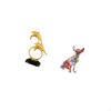 Modern Lifelike Dolphin And Colorful Dog Figurine Collectible Sculpture for Home Office Desk