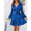 Women's Sexy V-neck Tie Bubble Sleeve Dresses