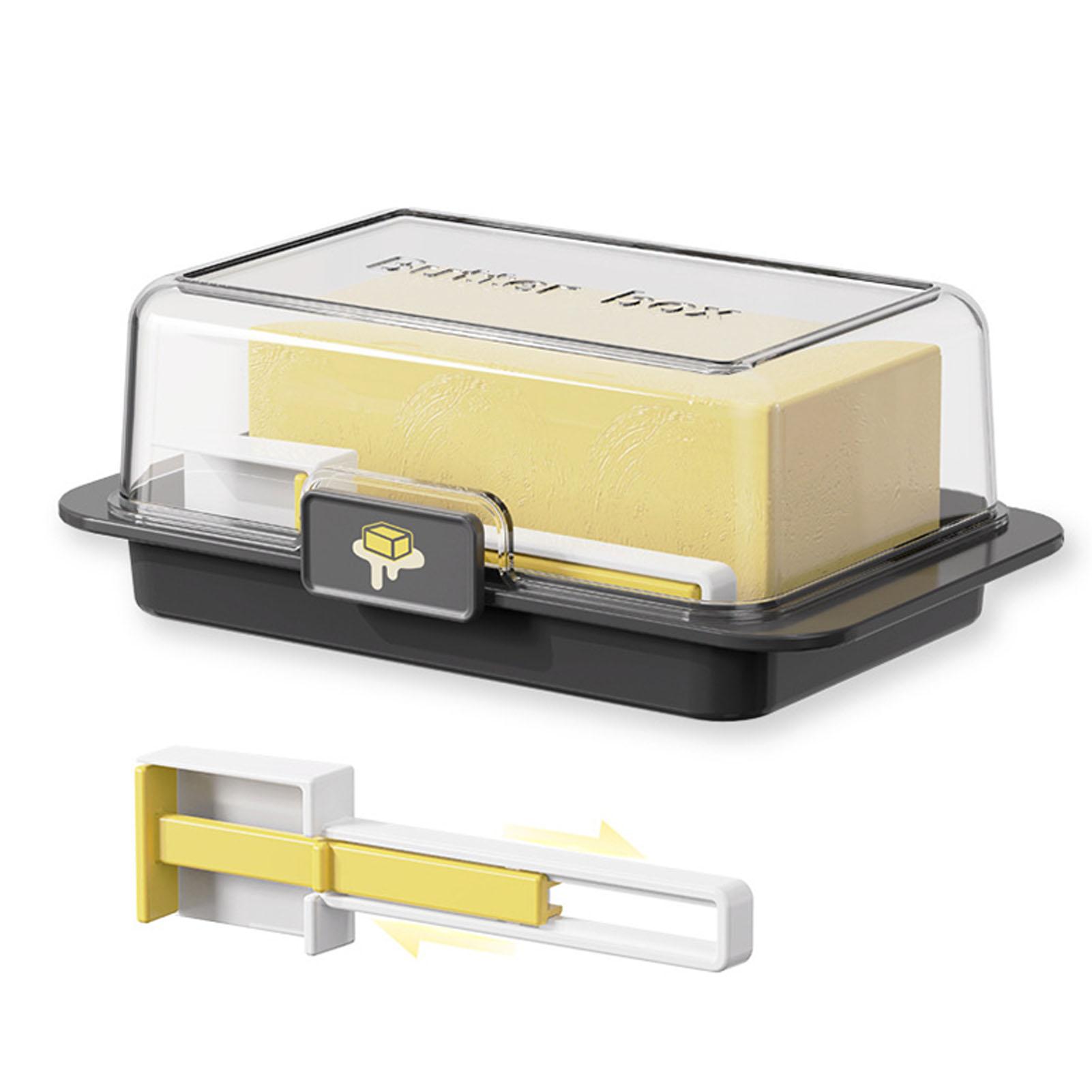 1PC Airtight Butter Dish with Lid Rectangular Cheese Butter Box Tray Household Refrigerator Food Container for Fresh Keeping чёрный