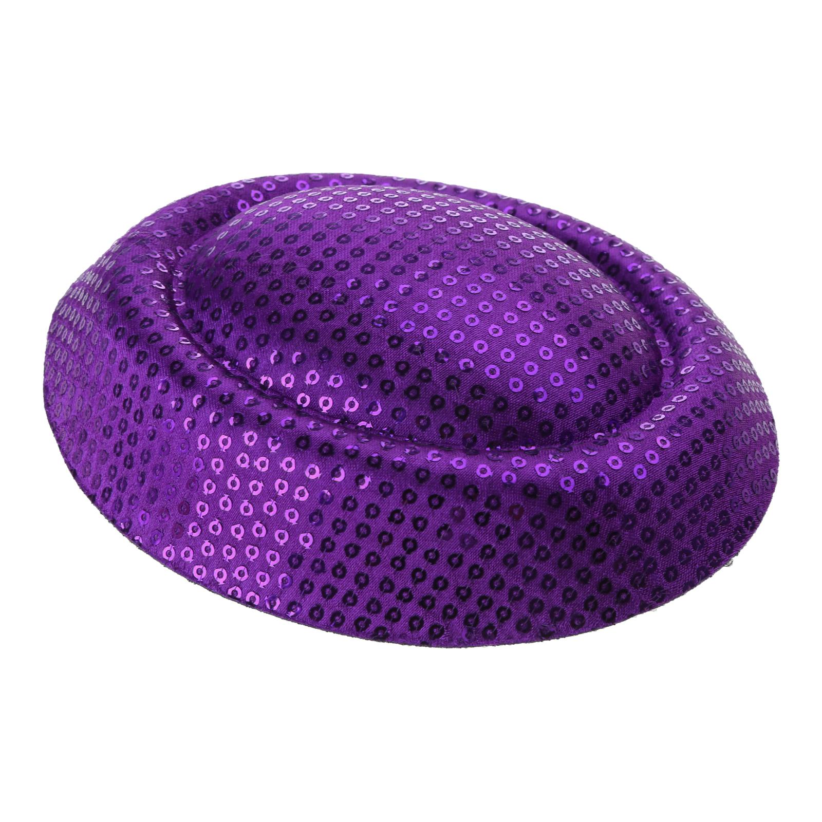 

Винтажная основа шляпки-фасинатора DIY Блестки Блюдце для костюма на чаепитие Изысканная французская основа-фасинатор Насест темно-фиолетового