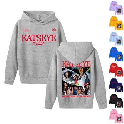 Kids' Long Sleeve Loose Pullover Letter Print Drawstring Hooded Sweatshirt