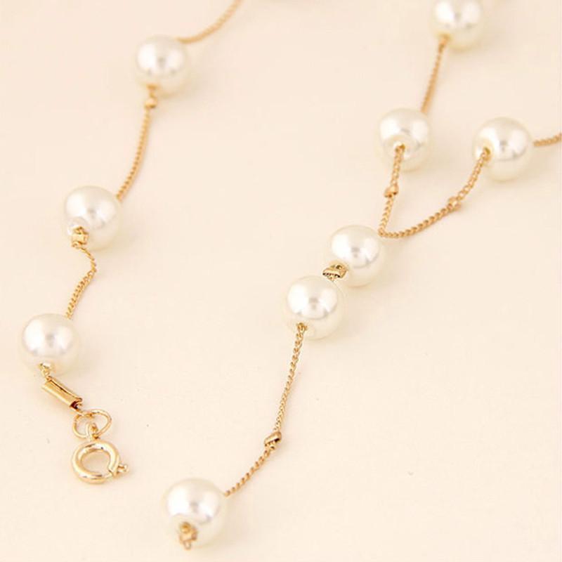 Bridal Wedding Jewelry Set Women Simulated Pearl Tassel Earrings +Necklace+Bracelet Party Beads  Accessories Gift