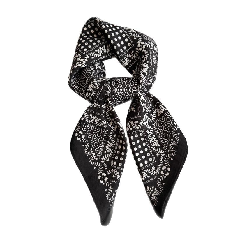 Autumn and winter fashion imitation velvet herringbone pattern cotton and linen small square scarf silk scarf headscarf shawl sun protection scarf