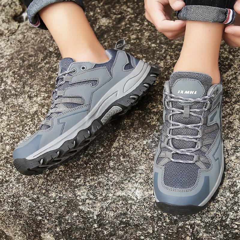 Plus size outdoor hiking shoes, couple shoes, casual breathable sneakers, short trip hiking shoes, mesh