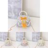 Modern Colorful Kids Shoulder Bag With Trendy Pearls And Elegant Bow Details