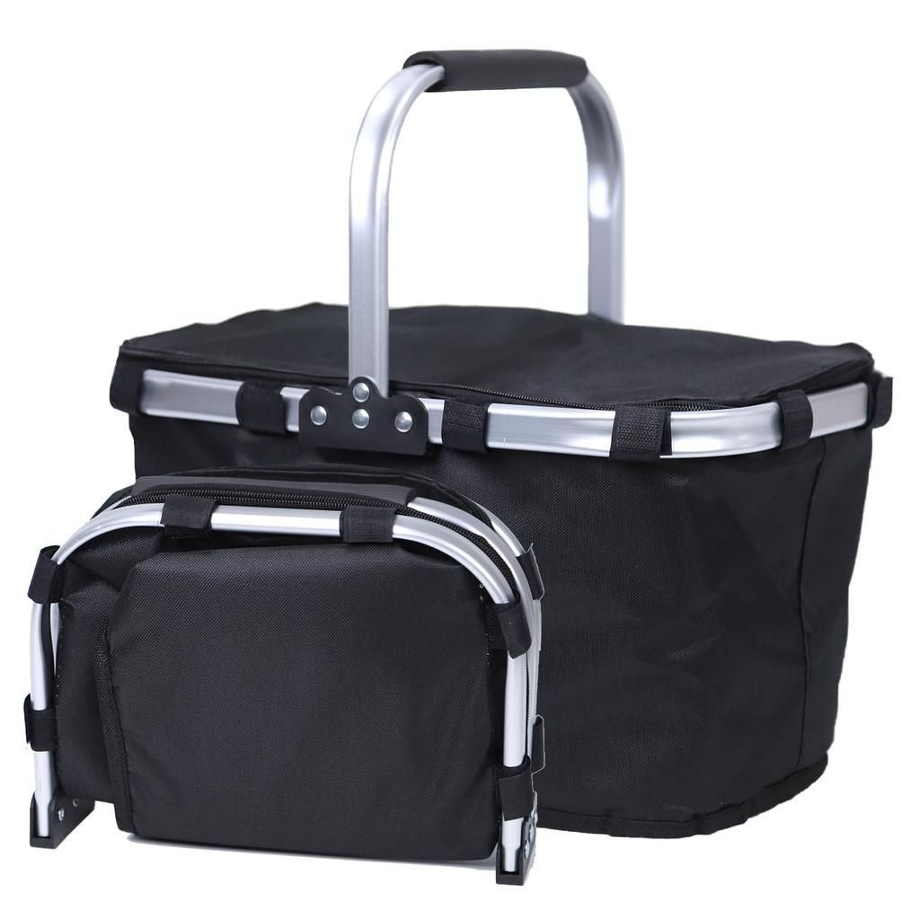 GIORSEN Insulated Cooler Durable Aluminum with Soft Cooler Box for Beach Sports Day Gift W x 28cm D x 22cm Basket, Foldable, 30-Liter Capacity,