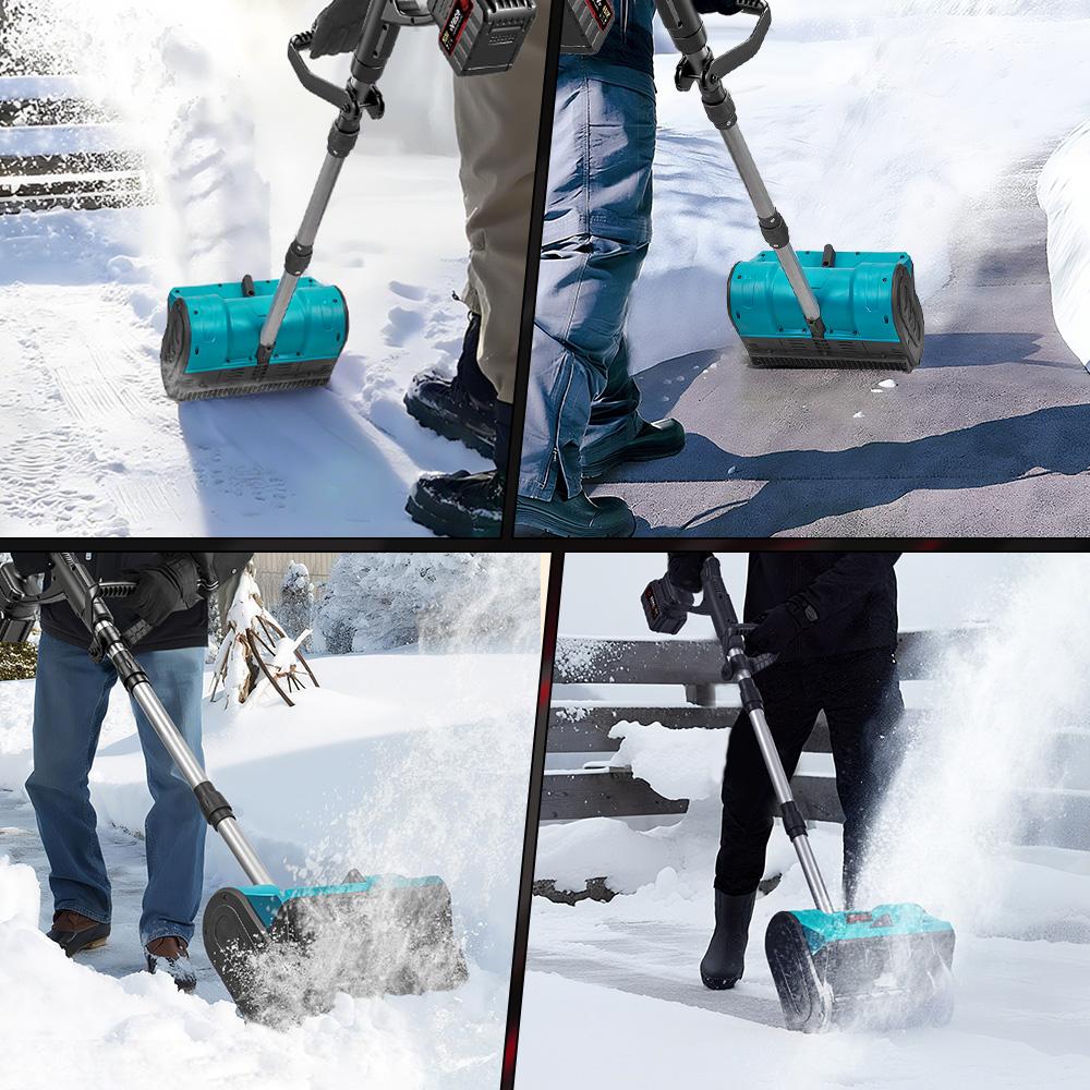 Balayeuse à neige électrique sans balais 3000W 300mm sans fil Chasse-neige Pelle Nettoyage de rue Jardin Outil électrique Pour batterie Makita 18V Broche
