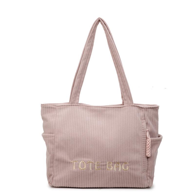 

Сумка-тоут большой вместимости с вышивкой букв, женская сумка через плечо розовый