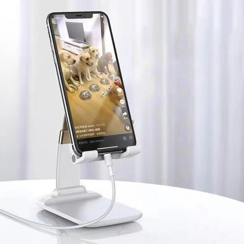 Portable Foldable Mobile Phone Holder Featuring Pullback Arm & Secure Grip Smartphone Tablet Stand for Office Desk