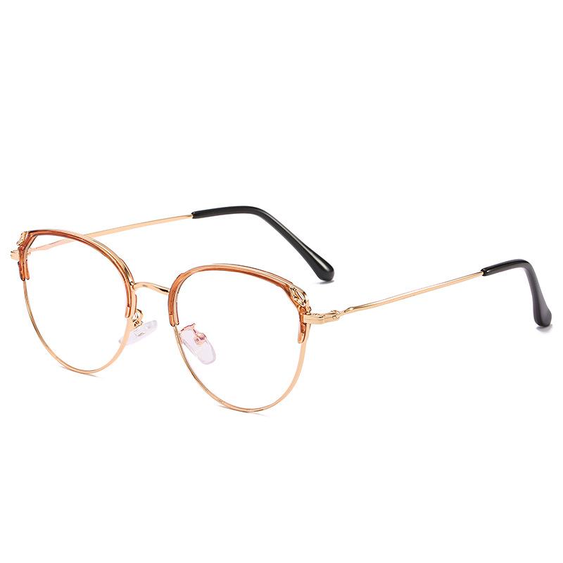 2019 Personalized Elliptical Flat Mirror, Personalized Trendy Eyebrow Tr90 Frame Glasses, Light Luxury Glasses Frame