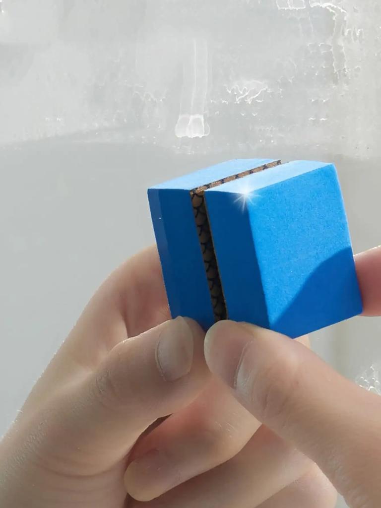 1pc Mirror Diamond Sand Sponge Wipe Glass Wipe Bathroom Door Mirror Scale Cleaning Magic Wipe To Remove Dirt