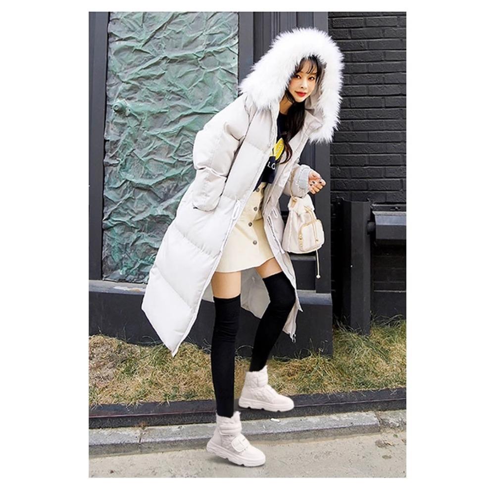 Женские зимние плюшевые водонепроницаемые нескользящие толстые зимние ботинки 39 бежевый — фото 8