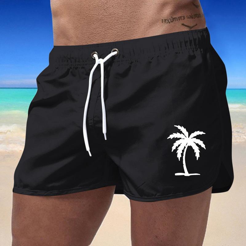 

Fashionable Men s Sports Pants, Quick-drying, Travel-friendly, Multi-coloured, Loose-fitting Summer Beach Pants, Straight-leg Pants L чёрный