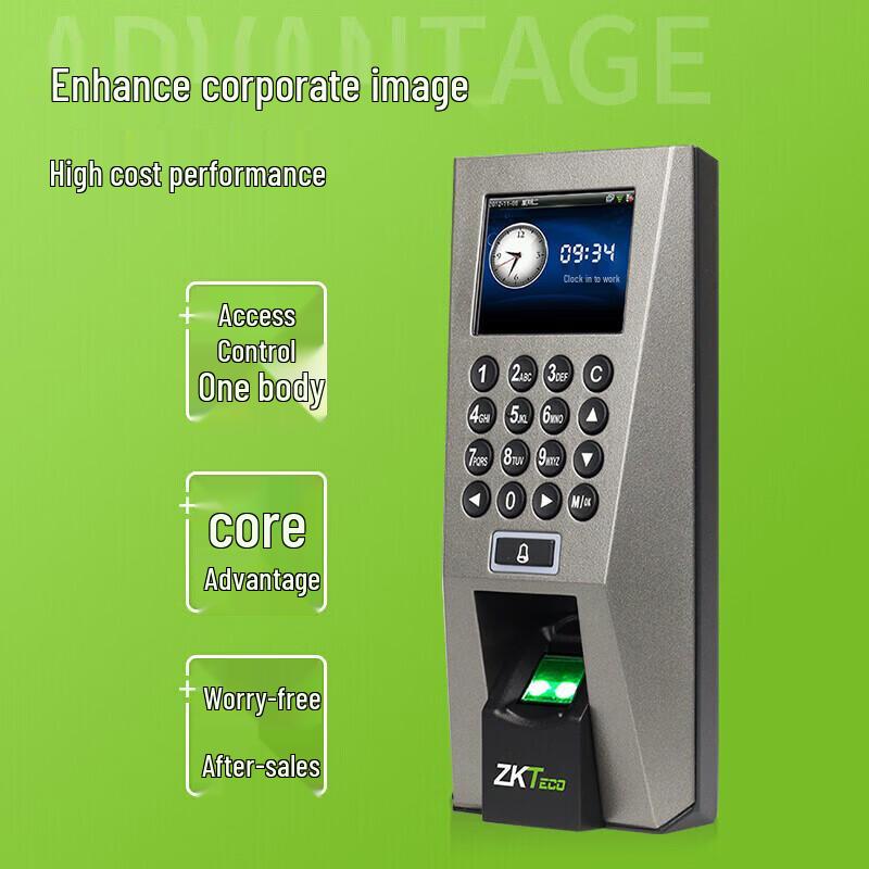 ZKTeco F18 Fingerprint Time Attendance and Access Control Terminal CN plug (adapter included)