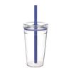 Transparent Tritan Straw Tumbler 16oz Colorful Coffee Cup with Lid Cute Leak-Proof Sippy Cup for Iced Coffee Tea Juice Milk