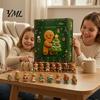 December Daily Countdown Activities 2026 Gingerbread Man Advent Calendar, 24 Day Christmas Decoration for Shelf Decor Kids Adults, Festive Holiday