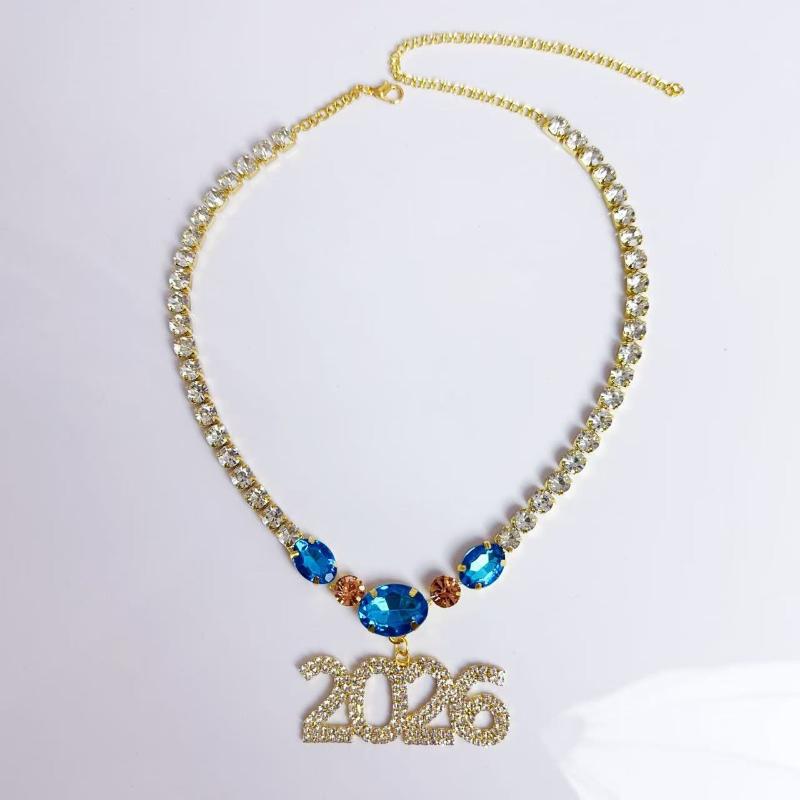 

Women S 2026 Number Necklace Large Sparkling Statement Piece With Bold 2026 Pendant Xmas Year Party Jewelry Gift