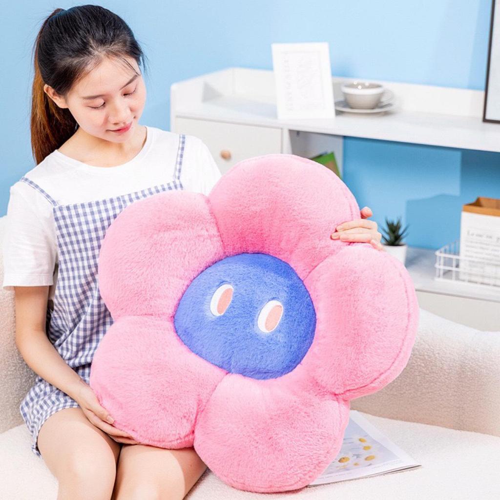 Colorful Sunflower Seat & Back Cushion - Cute, Floral Design for Bedside or Nap Pillow