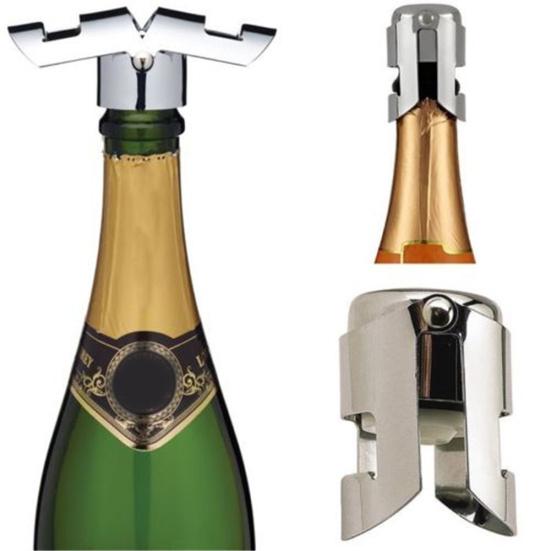 Stainless Steel Champagne Stopper Sparkling Wine Bottle Plug Sealer Cork Pourer