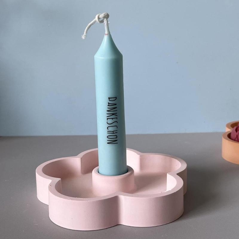 Flower Resin Candle Holder Molds Silicone Candlestick Molds for Epoxy Resin Candle Holder Jewelry Tray Home Decoration