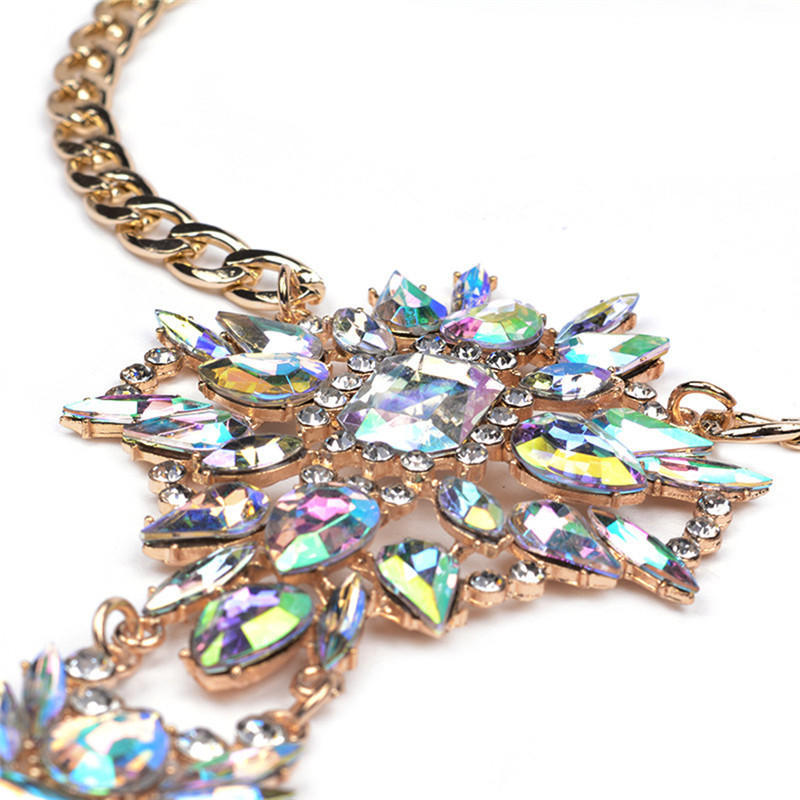 Luxury   Gem Pendant Harness Body Chain Necklace Bikini Jewelry