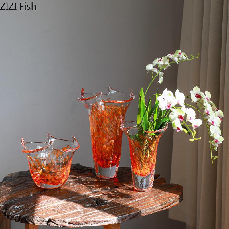Flower Edge Glass Vase Transparent Hydroponics Vases Table Decoration Floral Decorative Flowers Arrangement Modern Home Decor