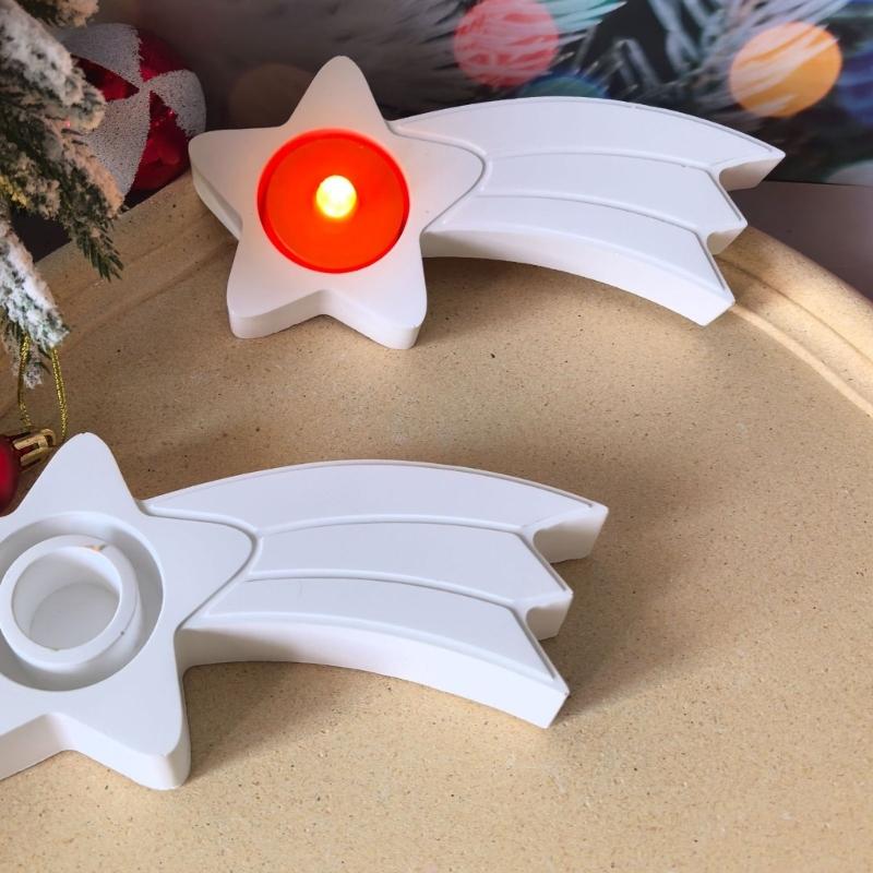 Star Silicone Candlestick Molds Heat Resistant For Epoxy Resin Candle Tealight Holder Christmas Home Decoration