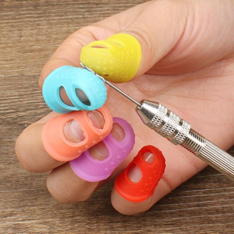 5/10pcs Sewing Thimble Breathable Protective Silicone Finger Thimble Finger Cover Caps Quilting Sewing Needlework Craft NEW