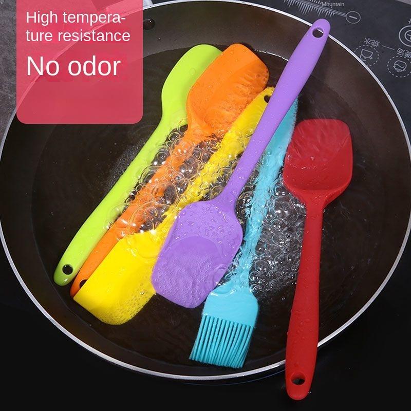 3Pcs Scraper Set One-piece Butter Cream Silicone Spatula Oil Brush High-temperature Resistant Baking Set Tool Kit
