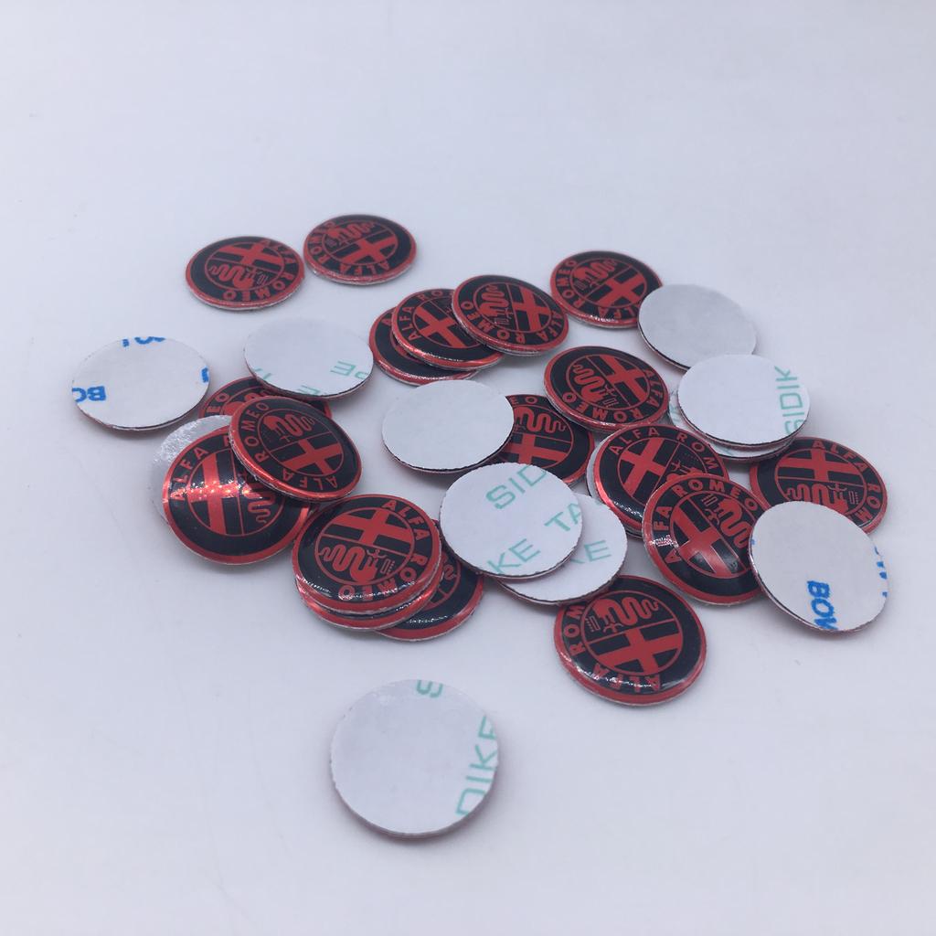 BQVLT1 2pcs11mm 14mm 15mm ForAlfa Romeo 159 147 156 Giulietta GT Aluminium Car Key Emblem StickersMito Brera Giulia F1 Stelvio Volante