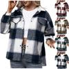 Giacca da donna a quadri in lana scozzese allentata casual invernale