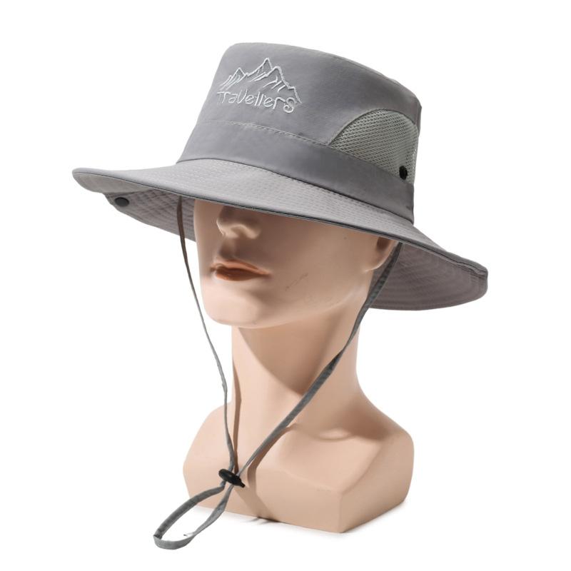 

Летняя Рыболовная Шляпа Мужская Шляпа с Широкими Полями Для Активного Отдыха Однотонная Шляпа от Солнца Дорожная Шляпа от Солнца светло-серый