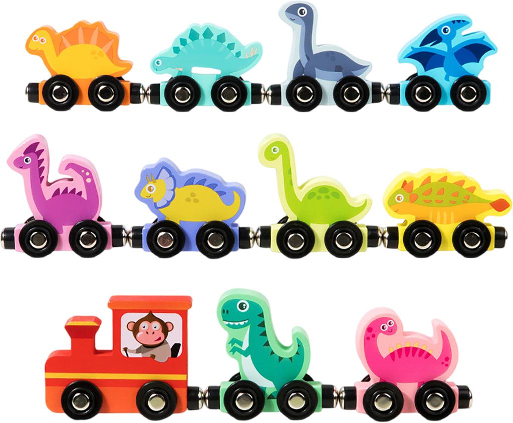 This Children's Magnetic Traffic Train Wooden Spliced Early Education Tractor Building Block Toy Is A High-quality Children's Toy That Combines Educat