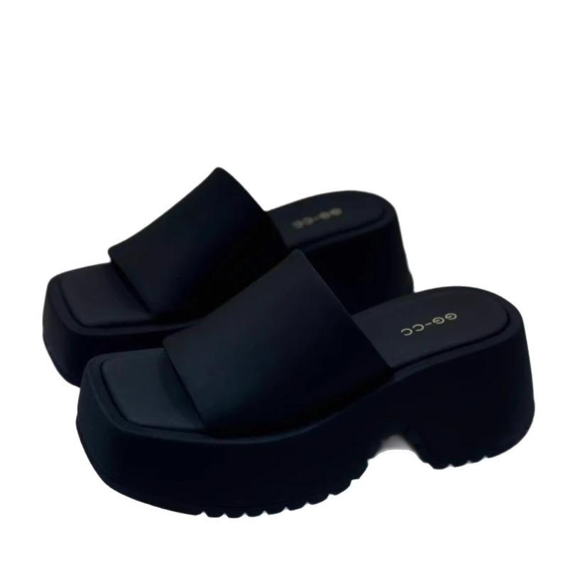 Summer New Fashionable Thick-soled Heightening Slippers Women's Versatile Women's Cool Slippers