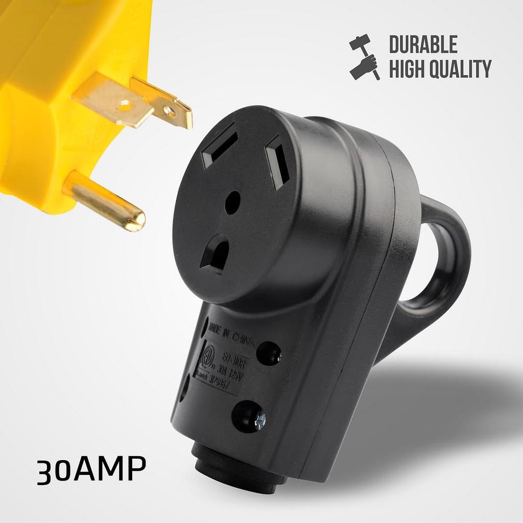 125 V 30 A Camper Plug Adapter RV Receptacle Plug Heavy Duty Caravan Power Plug Accessories Repairing Replacement