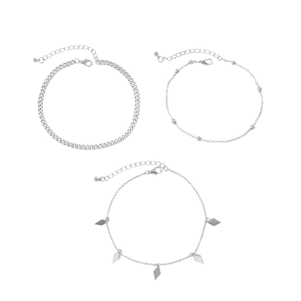 3pc Anklet Women's Anklet Shaped Initial Anklet Summer Gift Beach Decorations