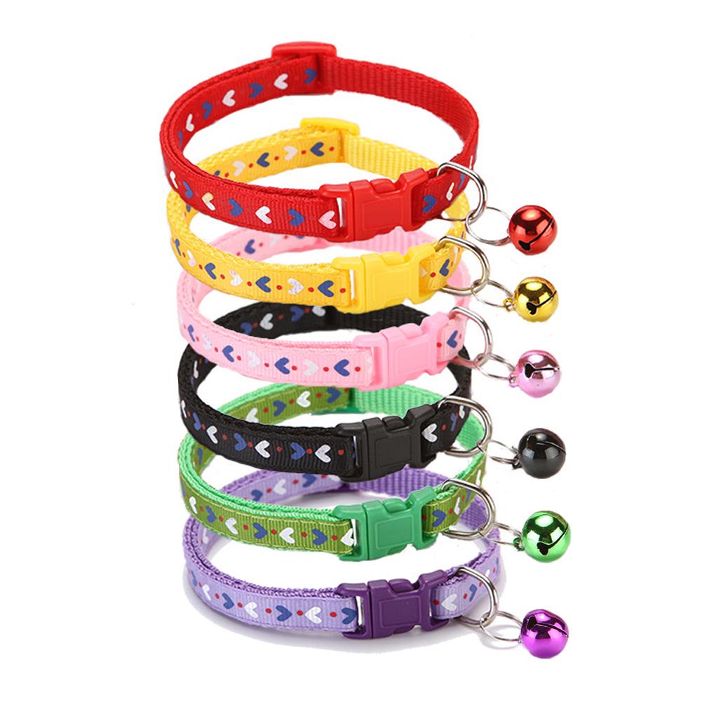 Süßes Herzmuster Haustierglöckchenhalsband Verstellbar Für Welpenhund Buntes Katze Schnallenhalsband Haustierzubehör Welpenhunde Katzen Zubehör