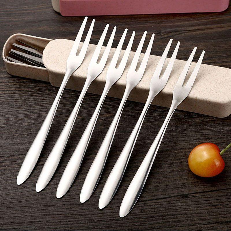 Stainless Steel West Tableware Fruit Forks Elegant Small Sized Snack Cake Dessert Utensils
