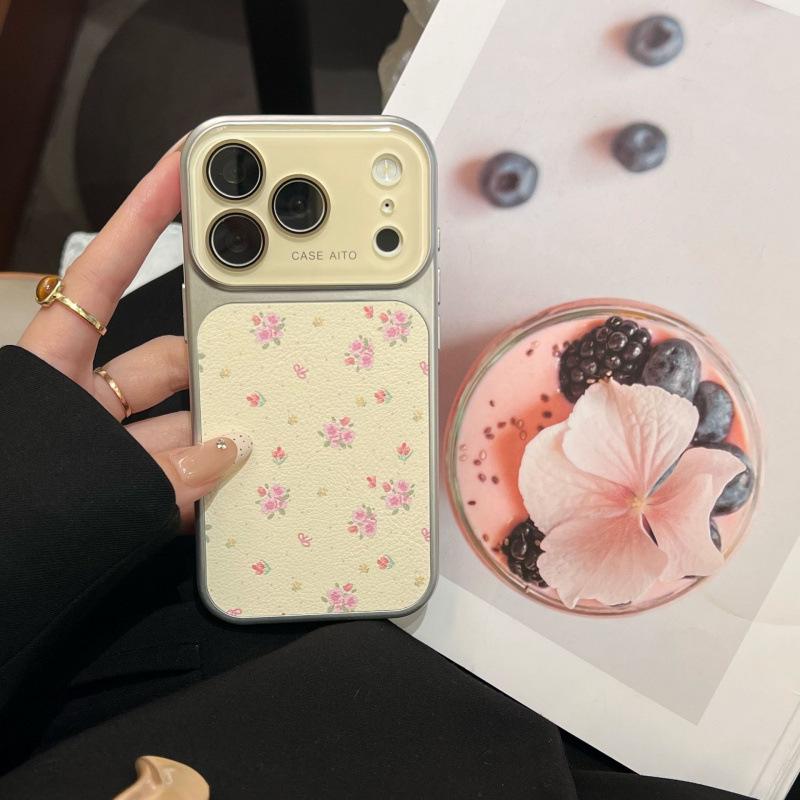 

Korean Style Small Floral Pattern Phone Case for iPhone 17 Pro Max/Apple 16/15/14 with Enhanced Viewing Window 16 Pro Max