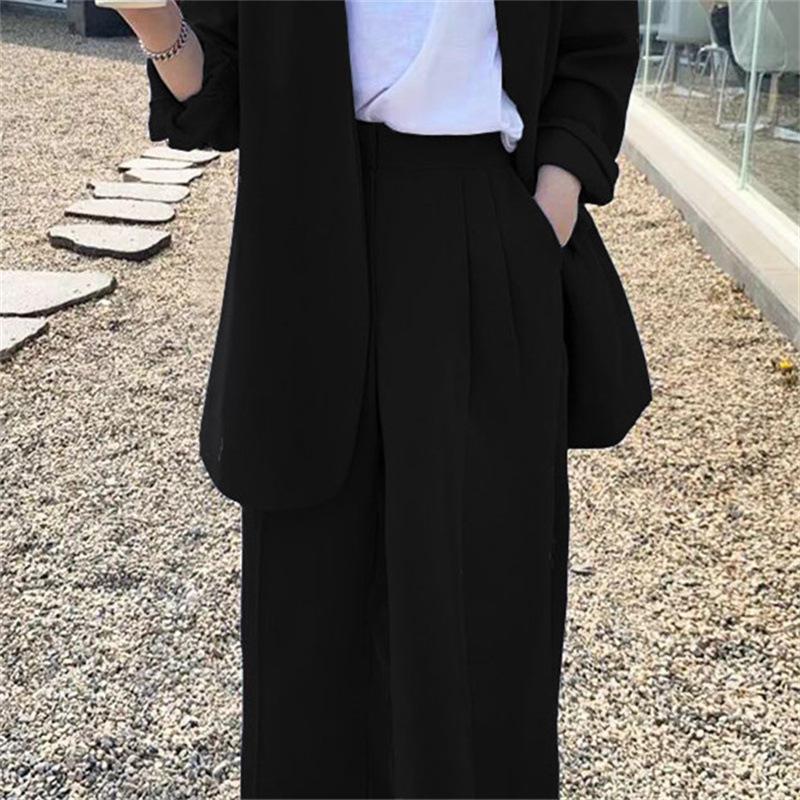 Korean Style 2025 Loose Casual Padded Shoulder Suit Jacket - Multiple Colors