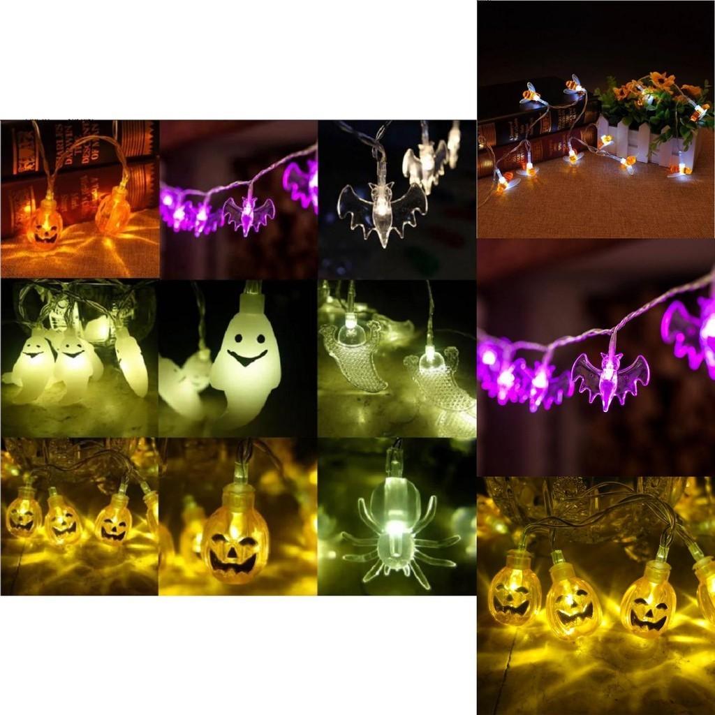 Striking Halloween Led Fairy Lights Adorned With Playful Pumpkins Spiders Skeletons For Unique Window Decor