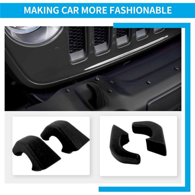 2Pcs Tow Hook Cover Protector Sleeve for Jeep Wrangler JK JL JT 07-23 Front Bumper Buffer Block