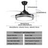 IRALAN  Modern and simple Electric fan home invisible ceiling led light fan Lamps for room living room dining room study