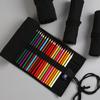 24/36/48/72 Hole Black Roll Pencil Pen Bag Students Pen Curtain Case Colored Pencils Wrap Holder Storage Pouch School Supplies