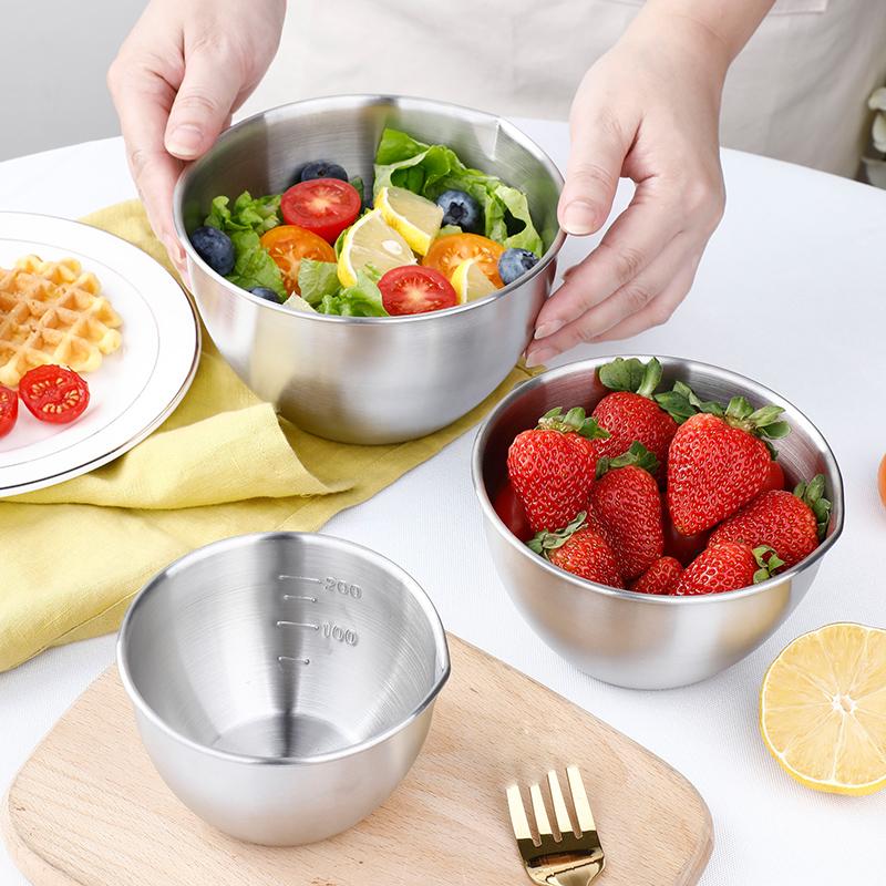 3pcs Kitchen Nesting Baking Accessory Steel Mixing Bowl Nesting Bowls Stainless Steel Mixing Bowl Set
