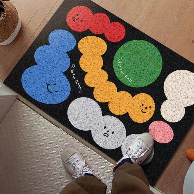

Coir Doormat: Cartoon Entrance, Non-Slip, Cuttable PVC, Mud & Dust Absorbent Hallway Mat 40x60cm
