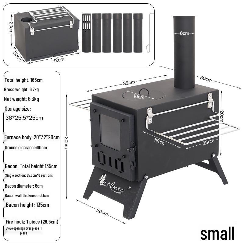 Multifunctional Outdoor Firewood Stove for Winter Fishing, Picnic, Tent Heating, Ice Fishing, and Sauna