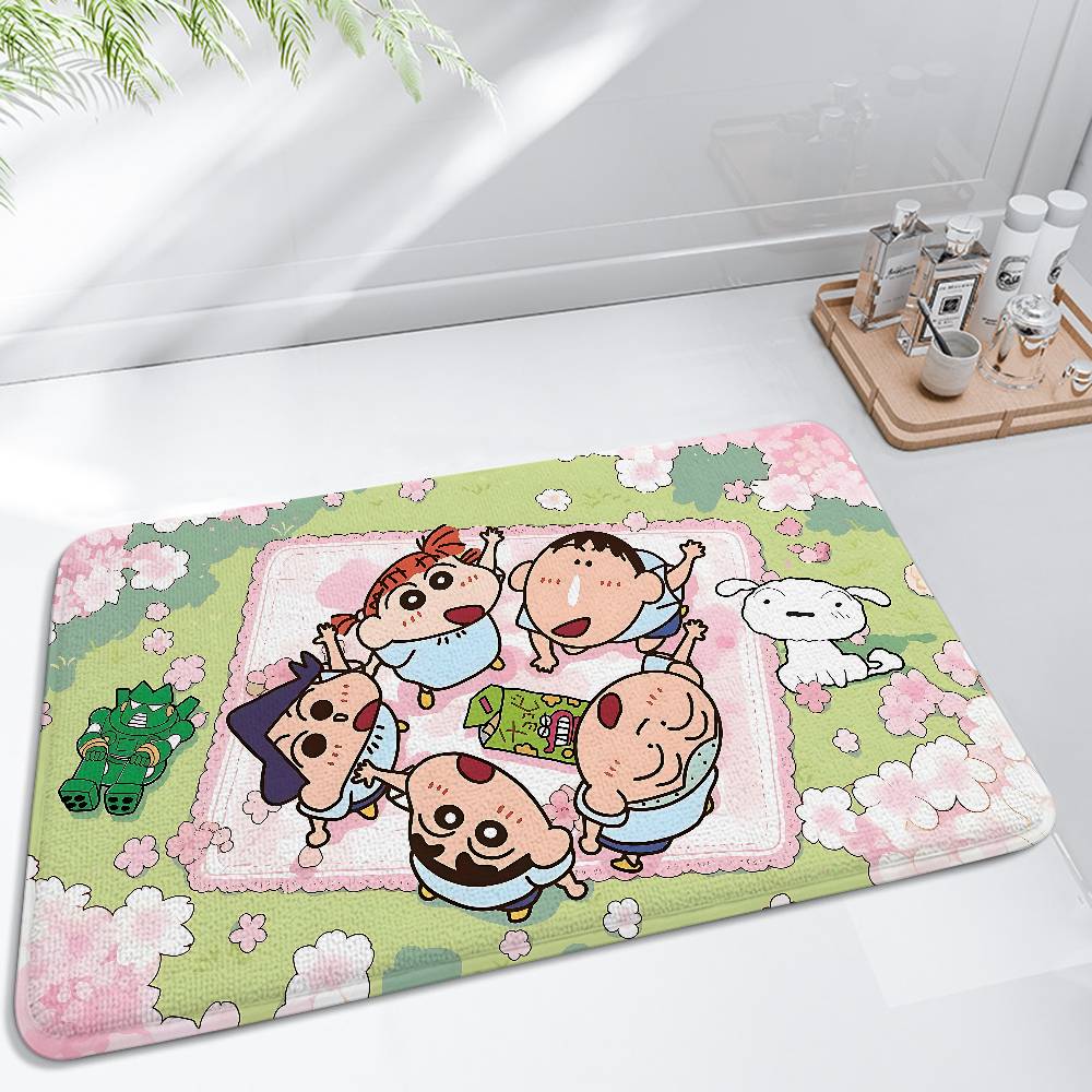 Anime C-Crayon S-Shin-Chan Floor Mat Bathroom Absorbent Mat Simple Door Dirt-resistant Mat Home Kitchen Mat Foot Mat Entry Mat