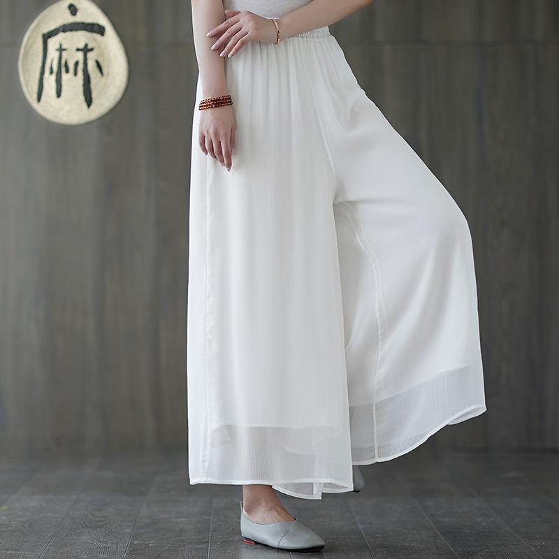 DIMANAF Plus Size 2021 Women Linen Pants Elastic Vintage Korea Basic Female Solid Fashion Slacks Wide Leg Oversize Loose Pants